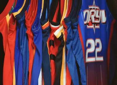 Blue and Red Team Sports Jerseys